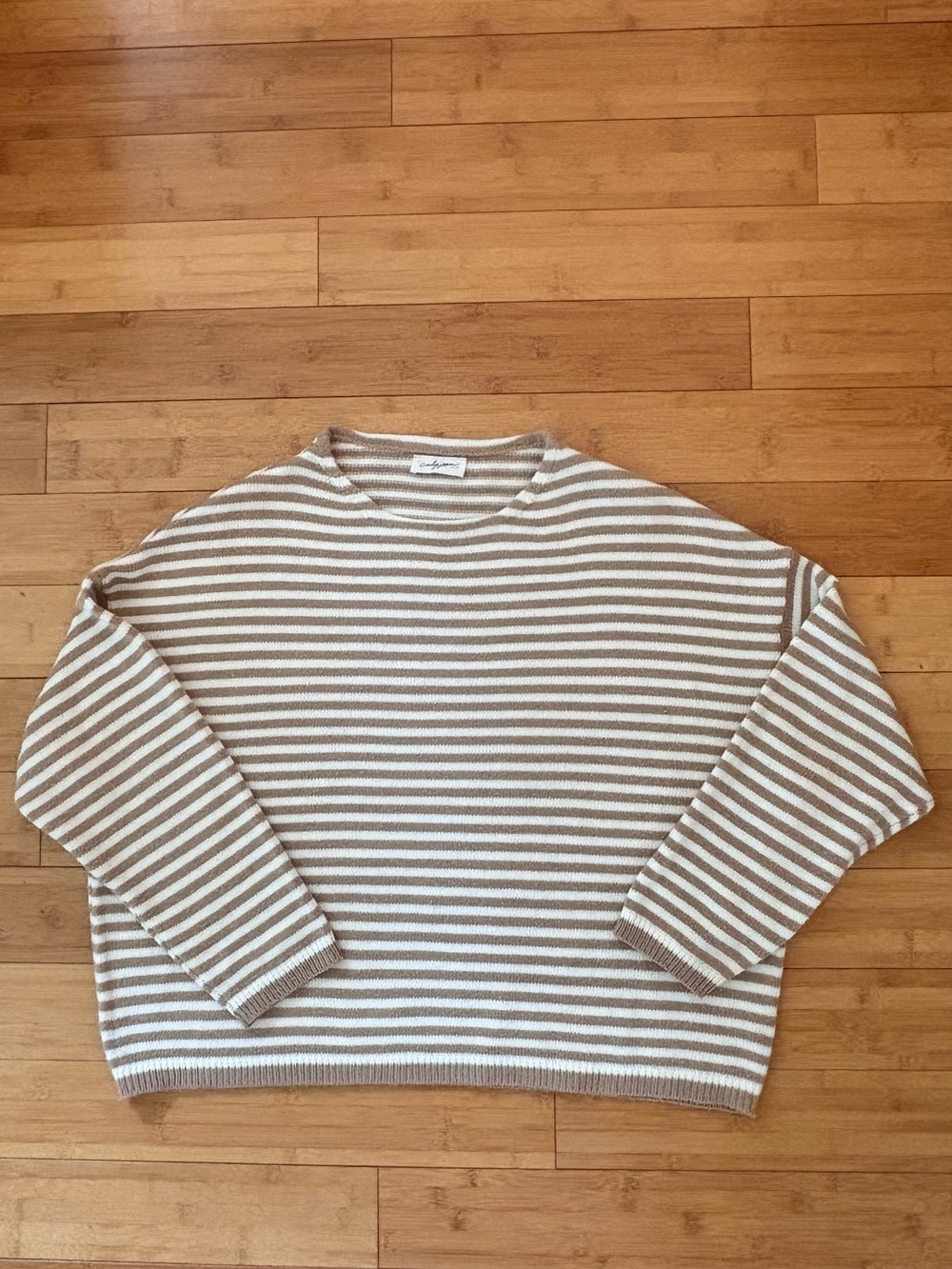 Carly Jean Los Angeles Wesley Sweater - beige stripe